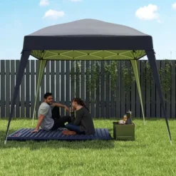 Rootz Pavilion Replacement Roof - Garden Tent Cover - Tarpaulin Canopy - UPF50+ Protection - 3x3m Base, 2.4x2.4m Top - Grey Oxford Fabric