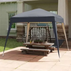 Rootz Pavilion Replacement Roof - Garden Tent Cover - Tarpaulin Canopy - UPF50+ Protection - 3x3m Base, 2.4x2.4m Top - Grey Oxford Fabric