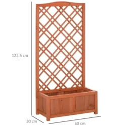 Rootz Planteringslåda - Upphöjd säng - Blomsterställ - Granträ - Gul - 60 x 30 x 122,5 cm