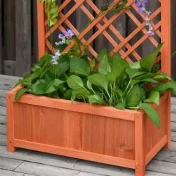 Rootz Planteringslåda - Upphöjd säng - Blomsterställ - Granträ - Gul - 60 x 30 x 122,5 cm