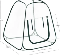 Rootz Pop -Up Greenhouse - Winter Protection Tent - Mini Transparent Hibernation - Easy Setup - Stöder växttillväxt - 70x70x80 cm
