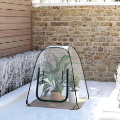 Rootz Pop -Up Greenhouse - Winter Protection Tent - Mini Transparent Hibernation - Easy Setup - Stöder växttillväxt - 70x70x80 cm