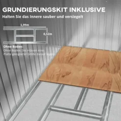 Rootz Tool Shed - Garden Shed - Lagringshus - Hållbar och ventilerad - 213 x 130 x 159 cm - Grönt