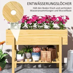 Rootz träblommor - Upphöjd planterare - Garden Bed - Fleece foder - Hälsosam jord - 100 x 30 x 70,5 cm