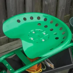 Rootz Trädgårdsvagn med Rullsits - Hyllkorg - Små trädgårdsredskap - Verkstadsvagn - Mobil trädgård - Justerbar i höjdled - Metall - Gummi - Grön - 98 | CDON