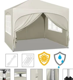 Rootz Ultimate Outdoor Gazebo - Väderbeständig paviljong - Eventtält - Stark metallram - UV- och regnskydd - Enkel installation - 3x3m