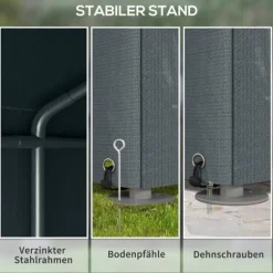 Rootz Verktygsbod - Cykel-/motorcykelförvaring - Trädgårdsutrustning - UV-beständig presenning - Galvaniserad stålram - 160cm x 218cm x 172cm