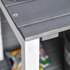 Rootz Verktygsbod - Trädgårdsskåp - 2 dörrar - Verktygsskåp - Trädgårdsförvaring - Trä - Grå/Vit - 139 x 75 x 160 cm