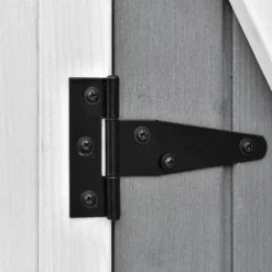 Rootz Verktygsbod - Trädgårdsskåp - 2 dörrar - Verktygsskåp - Trädgårdsförvaring - Trä - Grå/Vit - 139 x 75 x 160 cm