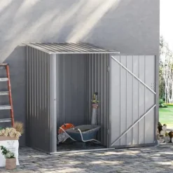 Rootz Verktygsskjul - Trädgårdsredskapsskjul - Kompakt skjul - Verktygsskjul i metall - Grå - 100 x 103 x 160 cm