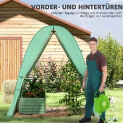 Rootz välvt växthus - folie tomathus - bärbart växtskydd - stabilitet och optimal ventilation - 1,8 x 1,8 x 2 m