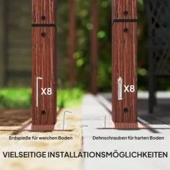 Rootz 3x3 M Garden Pergola - Terrace Canopy - Patio Cover - UPF30+ Sun Protection - Aluminium Frame - 299x296x232 cm