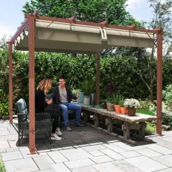 Rootz 3x3 M Garden Pergola - Terrace Canopy - Patio Cover - UPF30+ Sun Protection - Aluminium Frame - 299x296x232 cm