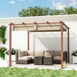 Rootz 3x3 M Garden Pergola - Terrace Canopy - Patio Cover - UPF30+ Sun Protection - Aluminium Frame - 299x296x232 cm