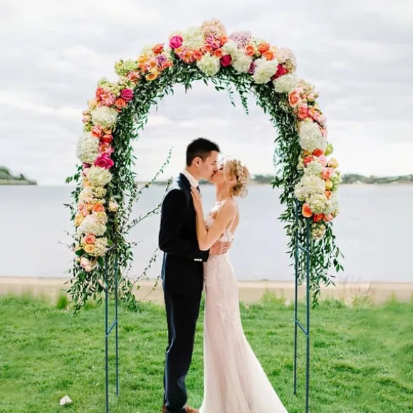 Rosenbåge i grön metall 240 x 140cm