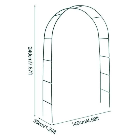 Rosenbåge i grön metall 240 x 140cm