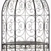 Rosie Half Gazebo with Bench - Bronze Metal Garden Trellis Arbour - 178cm Height