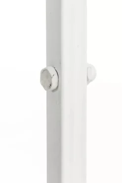 Rosie White Metal Half Gazebo with Bench - Garden Trellis Pavilion for Climbing Plants, 178cm H x 120cm W