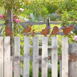 Rostiga Trädgårdsdekorationer - Fågelsilhuetter Model 1