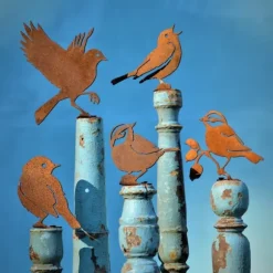 Rostiga Trädgårdsdekorationer - Fågelsilhuetter Model 1