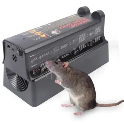 Rått- och musfälla - Elektronisk fälla - 7000 V elstöt - 220 V 60 Hz, nätadapter 6 V/1 A - Plast - 27,5×11,9×12,5 cm - Svart