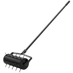 Rullande Gräsmatta Aerator 18, Tungt Manuell, Svart, Hög hållbarhet, Optimal Gräshälsa