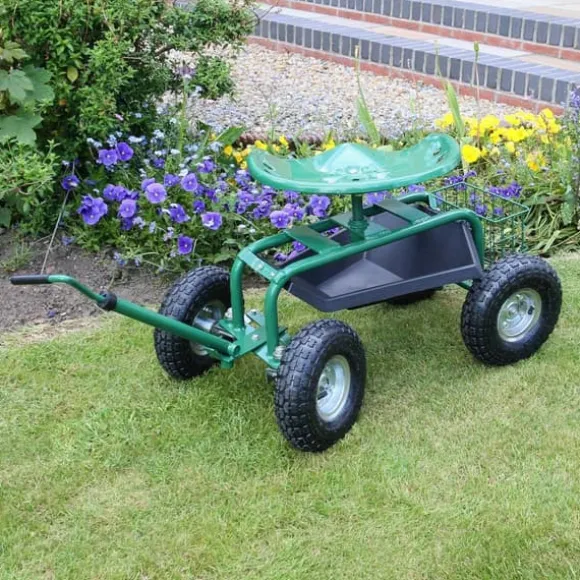 Rullande Trädgårdsvagn Stol Tung Belastningskapacitet, Svängbar - Perfekt för Trädgårdsarbete, Landskapsarbete, ogräsrensning och Arbete Utomhus