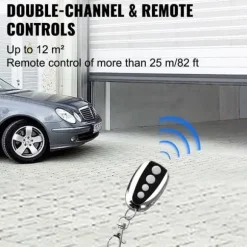 Rulldörröppnare 1000N, Garageportöppnare, 120W Fjärrkontroll, Elektrisk 800N, Automatiska grindöppnare Kit