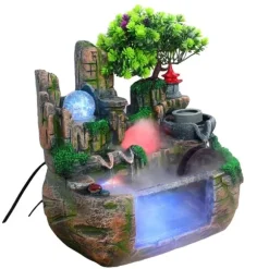 Rumsfontän, LED-lampa, kompakt storlek, bänkskapsdesign,MULTI