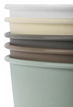 Rund blomkruka i krämfärgad plast Azalea 13x12 cm