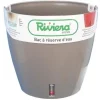 Rund plastblomkruka - RIVIERA - EVA NEW - Med vattentank - Ø45 x H45 cm - 49 L - Taupe