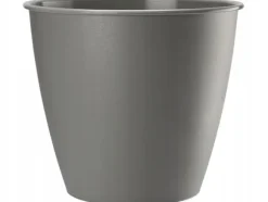 Rund plastkruka Azalea grå 15x13,9cm