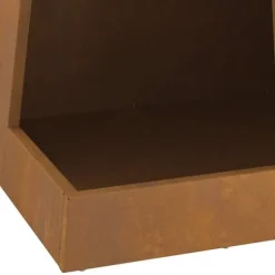 Rustik eldstad med vedförvaring - Utomhus campingugn | Färg: Stål | Storlek: 35x35x100 cm