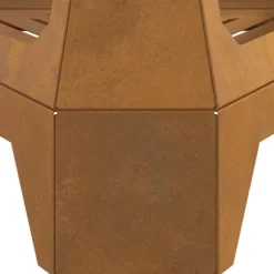 Rustik vedeldad eldstad med skorsten - Hållbart väderbeständigt stål | Storlek: 50x43x52 cm