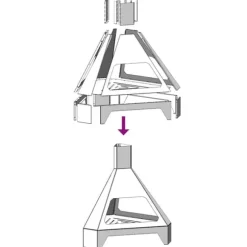 Rustik vedeldad eldstad med skorsten - Hållbart väderbeständigt stål | Storlek: 50x43x52 cm