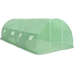 Rymligt växthus 18 m² med rostfri ram | Storlek: 600x300x200 cm | Färg: Grön