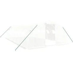 Rymligt växthus med stålram - Skydd för växter | Färg: Vit | Storlek: 32 m² (8x4x2 m)