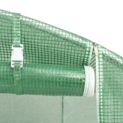 Rymligt växthus med stålram | Skydda växter och optimera tillväxt | Storlek: 72 m² | Färg: Grön | Mått: 18x4x2 m