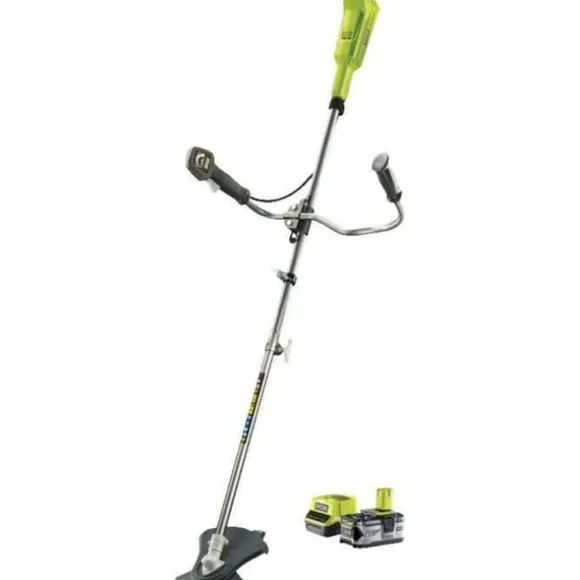 RYOBI - 18V ONE+ Röjsåg - styrstång - Ø vajer 1 x 1,6 mm - 3-tandat Tri-Arc™-blad 20 cm + 4,0 Ah batteri och laddare - RBC18X20B4F