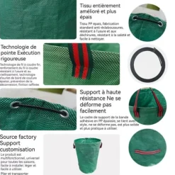 Sacs de jardin INN® 300L 2PCS professionella trädgårdsavfallssäckar vattentäta lövsäckar robusta för gräsmatta och löv