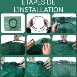 Sacs de jardin INN® 300L 2PCS professionella trädgårdsavfallssäckar vattentäta lövsäckar robusta för gräsmatta och löv