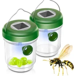 Sats med 2 soliga getingfällor, myggfälla, flugfälla, levande solfälla mot getingar, bin, vägglöss 106