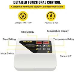 Sauna Kontroller - UKIKI - Modell 1 - 3 till 9 kW - Digitalskärm - Överhettningsskydd