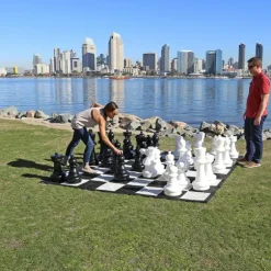 Schackbräde i gummi för schack och dam utomhus/trädgård (30 cm kvadrat)