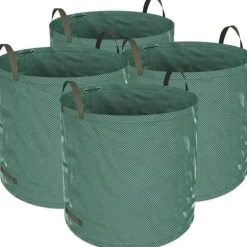 SD14670-4st Trädgårdspåse Stark trädgårdsavfallspåse - Fristående och hopfällbar rivsäker - Återanvändbara 272L soppåsar