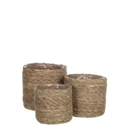 Set av växtkorgar Atlantic - MICA DECORATIONS - Sjögräs - H16 x Ø16 cm