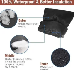 Set med 2 tjocka utomhuskranar - för värmeisolering och frostskydd - för vintern - svart