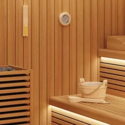 Set med badtillbehör 4 pcs Brun Massiv furu och hampa