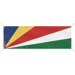 Seychellerna flaggbanderoll 8 öljetter 140x420 cm