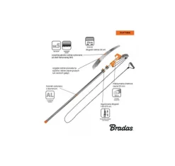 Såg med sekatör V-SERIEN på teleskophandtag 3,75m / blad 230m